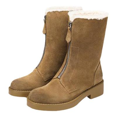 BREADTREE拉链装饰两穿毛毛靴