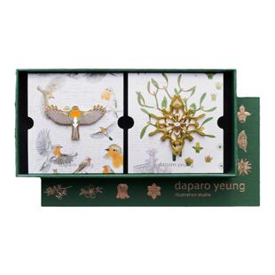 daparo达普罗知更鸟槲寄生高档女男胸针情侣情人节礼物精致徽章