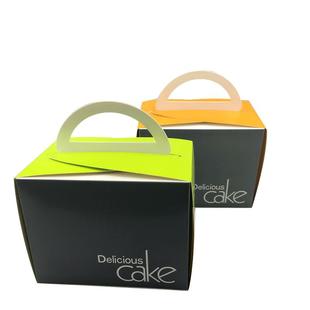 小西点心手提烘培盒慕斯蛋糕盒切块牛皮纸盒烘焙包装手挽盒100个