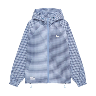 BIPOLAR格子连帽夹克外套休闲宽松开衫薄款上衣慵懒松弛长袖春秋