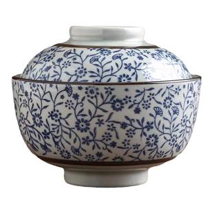 5.5英寸盖碗日式餐具釉下彩盖碗餐厅摆台碗碟家用饭碗汤碗泡饭碗