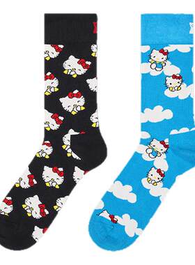 【2026新款Hello kitty联名】Happy Socks潮牌袜子可爱甜美中筒袜