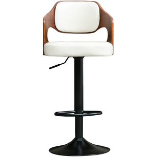 实木吧台椅子升降酒吧椅北欧高脚吧凳家用欧式靠背前台椅现代简约