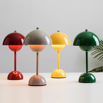 花苞台灯卧室床头灯结婚长明灯氛围小夜灯触摸无线 线充电书桌蘑