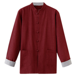 春光好!朴笙原创亚麻唐装男中国风外套宽松禅茶大码中式影视服装