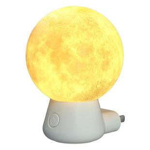 床头声控语音小夜灯卧室睡眠灯夜间儿童柔光伴睡遥控插电款月球灯