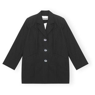 【甄选折扣】GANNI女装 翻领扣饰廓形西装外套 F8080099