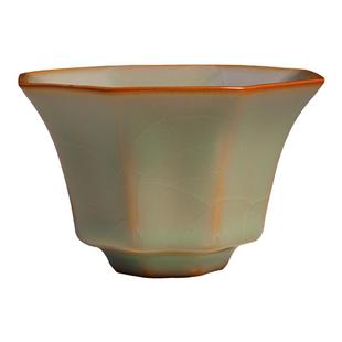 台湾省陶艺家何柏辉柏采窑八方杯汝窑四代粉青色茶杯品茗杯主人杯