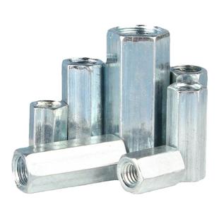 镀锌加长螺母柱六角螺帽圆柱接头螺母螺杆丝杆连接螺丝帽M4M5-M20