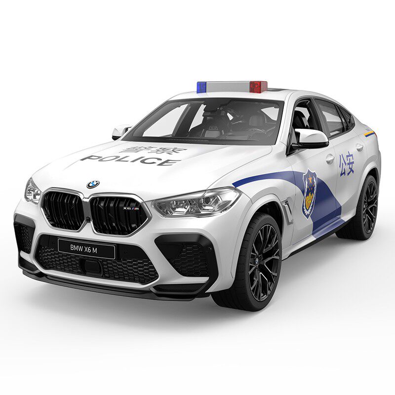 星辉宝马X6M警车遥控汽车电动声光特警大号越野男孩生日礼物玩具