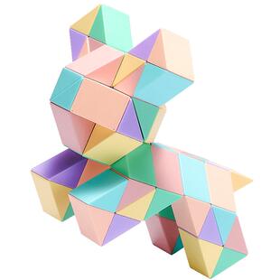 得力百变魔尺24段36节48段72段幼儿园三阶彩色魔方块儿童益智玩具