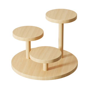 实木桌面置物架化妆品香水展示架圆形阶梯摆台收纳架饰品首饰直播产品多层陈列摆放架小摆件办公书桌整理花架