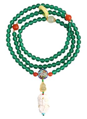 心斋堂女老琉璃绿度母