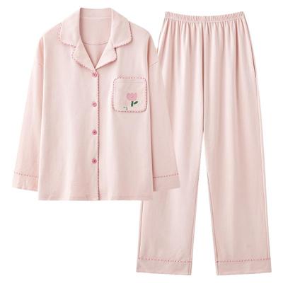 帕兰朵春秋纯棉带胸垫可外穿睡衣