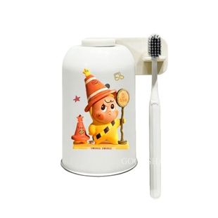 刷牙漱口杯可爱壁挂式牙刷置物架牙刷架磁吸倒挂304不锈钢杯子