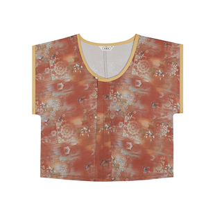 织造司原创唐制汉服[碧城]敦煌印花唐褙子夏内搭圆领衫八破裙日常