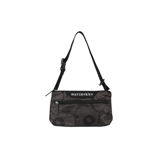 新年礼物Marimekko【Unikko游霓可印花】春夏黑色拉链单肩包