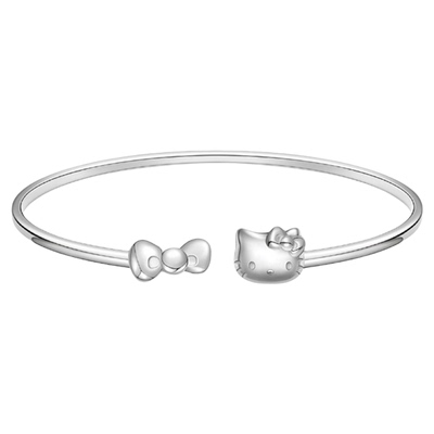 足银999.9Kitty猫蝴蝶结纯银手镯