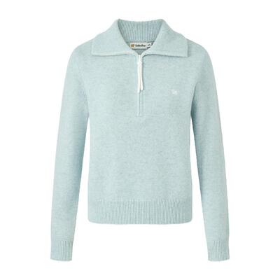 纯绵羊毛套头翻领绣花羊毛衫