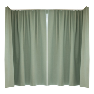 挂钩式窗帘加厚全遮光免打孔安装粘贴式轨道卧室飘窗小窗户遮挡帘