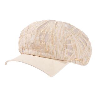 KEYONE2025新款女镂空蕾丝帽子显脸小鸭舌帽拼色毛呢帽百搭贝雷帽