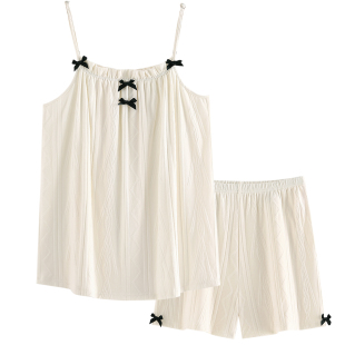 家乐芬吊带背心睡衣女士夏季纯棉无袖家居服夏天夏款薄款性感套装