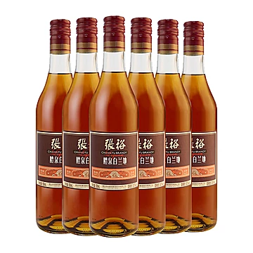 【张裕官方】三星金奖白兰地洋酒500ml*6瓶