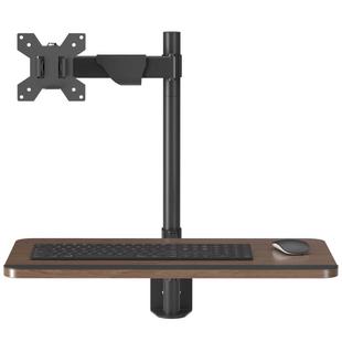 通用显示器壁挂架电脑键盘一体气动支架臂伸缩旋转三/2双屏幕挂墙