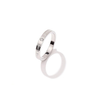 钛钢不掉色英文字母永恒的爱戒指爱心镶钻玫瑰金网红爆款指环女