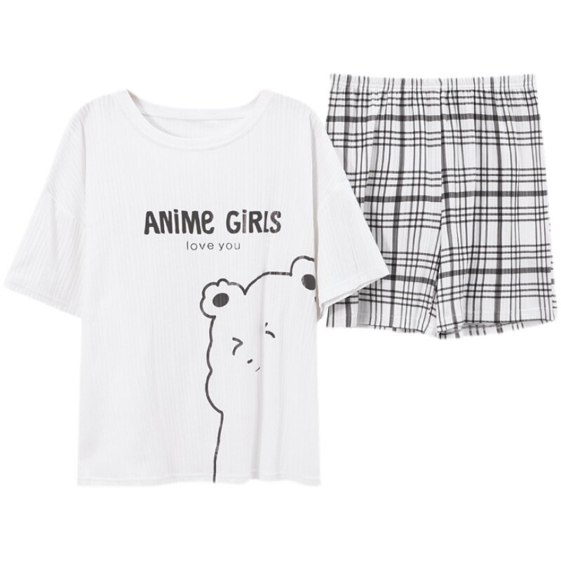 家居服韩版两件学生卡通春秋天