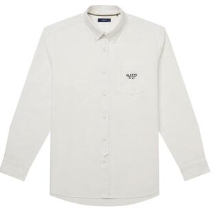 【秋季甄选】Hazzys哈吉斯男士衬衣休闲宽松纯棉长袖牛津纺衬衫潮