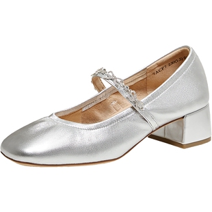 TATA他她甜心粗跟小皮鞋女气质真皮玛丽珍鞋女单鞋2026新7ACF7AQ6