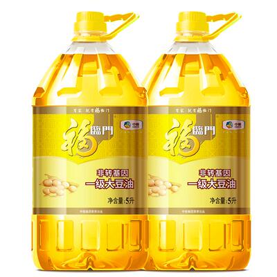 中粮福临门非转基因一级大豆油5L*2桶家用营养食用油植物油好油f