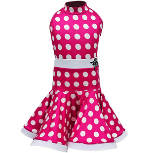 天生舞者拉丁舞服女童夏季练功服波点表演出服专业训练服网红套装