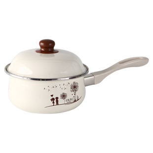 芙蓉润家高级加厚搪瓷食品级单柄奶锅宝宝专用多功能辅食小珐琅锅