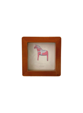 北欧风实木相框组合 复古红木马图案摆台 大小尺寸套装