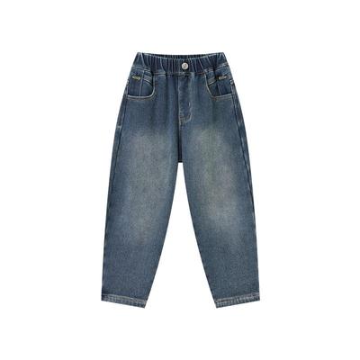 多多家男童加绒牛仔裤秋冬长裤子