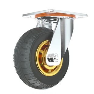 承重轮子万向轮橡胶轮实心重型4568寸平板手推车静音滑轮承重脚轮