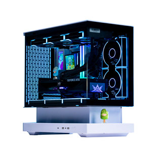 ART ULTRA 趣创HM2游戏电脑台式主机箱360水冷悬浮海景房鱼缸
