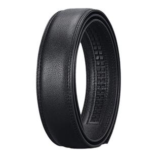 双面头层牛皮不带头无头皮带身中青年自动扣男士不含扣真皮腰带条