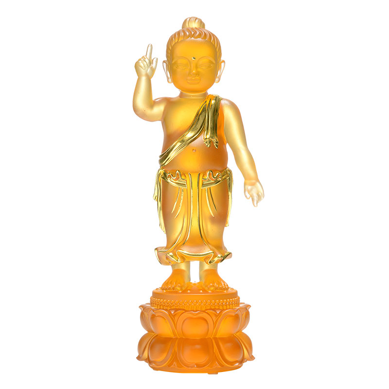 贴金琉璃太子佛桌面摆件