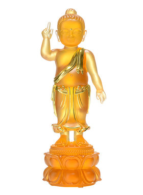 贴金琉璃太子佛桌面摆件