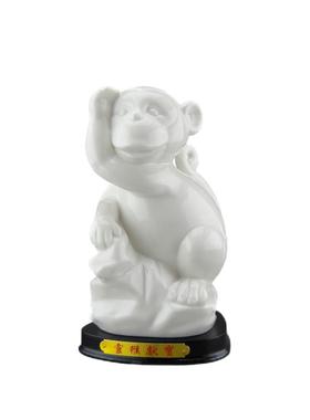 陶瓷12生肖动物白色风水小摆件