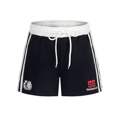 美式复古字母印花运动短裤女夏季