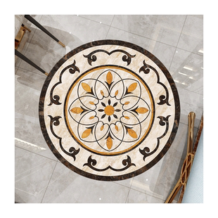 大理石拼花地贴欧式中式客厅过道玄关入户瓷砖贴纸地板贴地面装饰