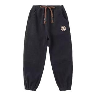 男童春秋运动裤子2025新款灯芯绒儿童卫裤中大童冬季加绒休闲长裤