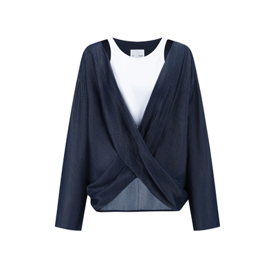 deepmoss空气感交织上衣