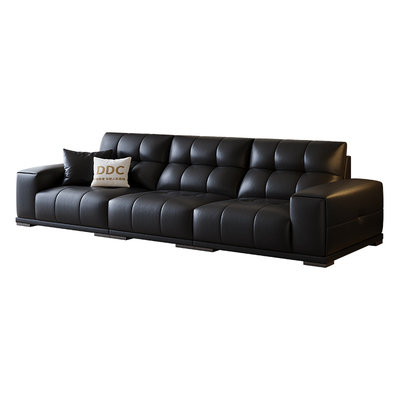 DDC小户型极窄黑色真皮沙发新款