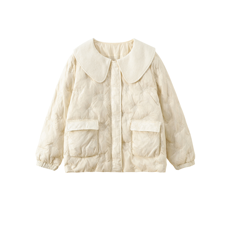 2025冬季新款大码女装胖MM甜美小香风保暖羽绒服90白鸭绒保暖外套