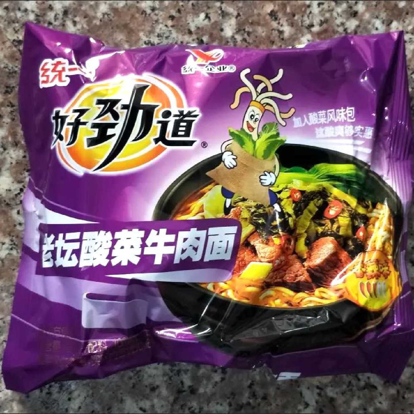 统一好劲道方便面泡面老坛酸菜面红油泡